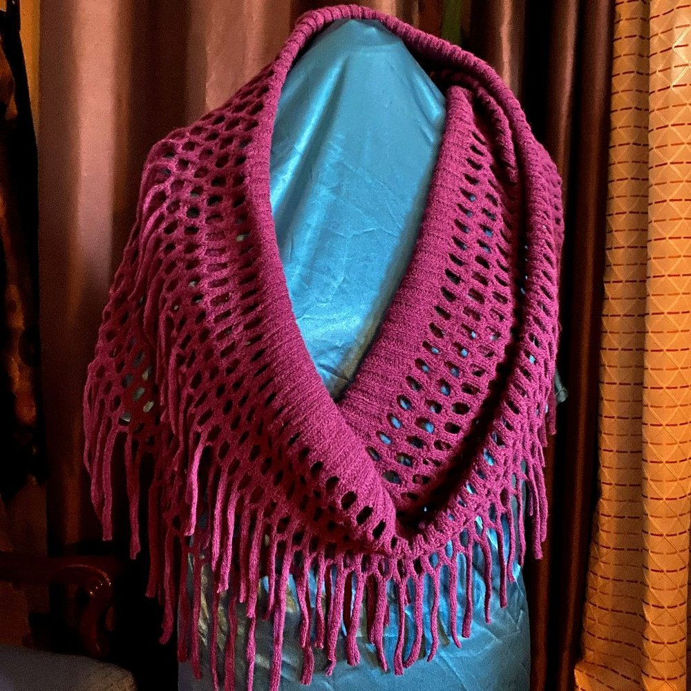 Blue Pacific cashmere & lambswool infinity scarf - Wine Red
